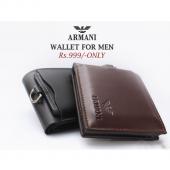 100 Genuine Cow Leather Bi- Fold Armani Men Wallet